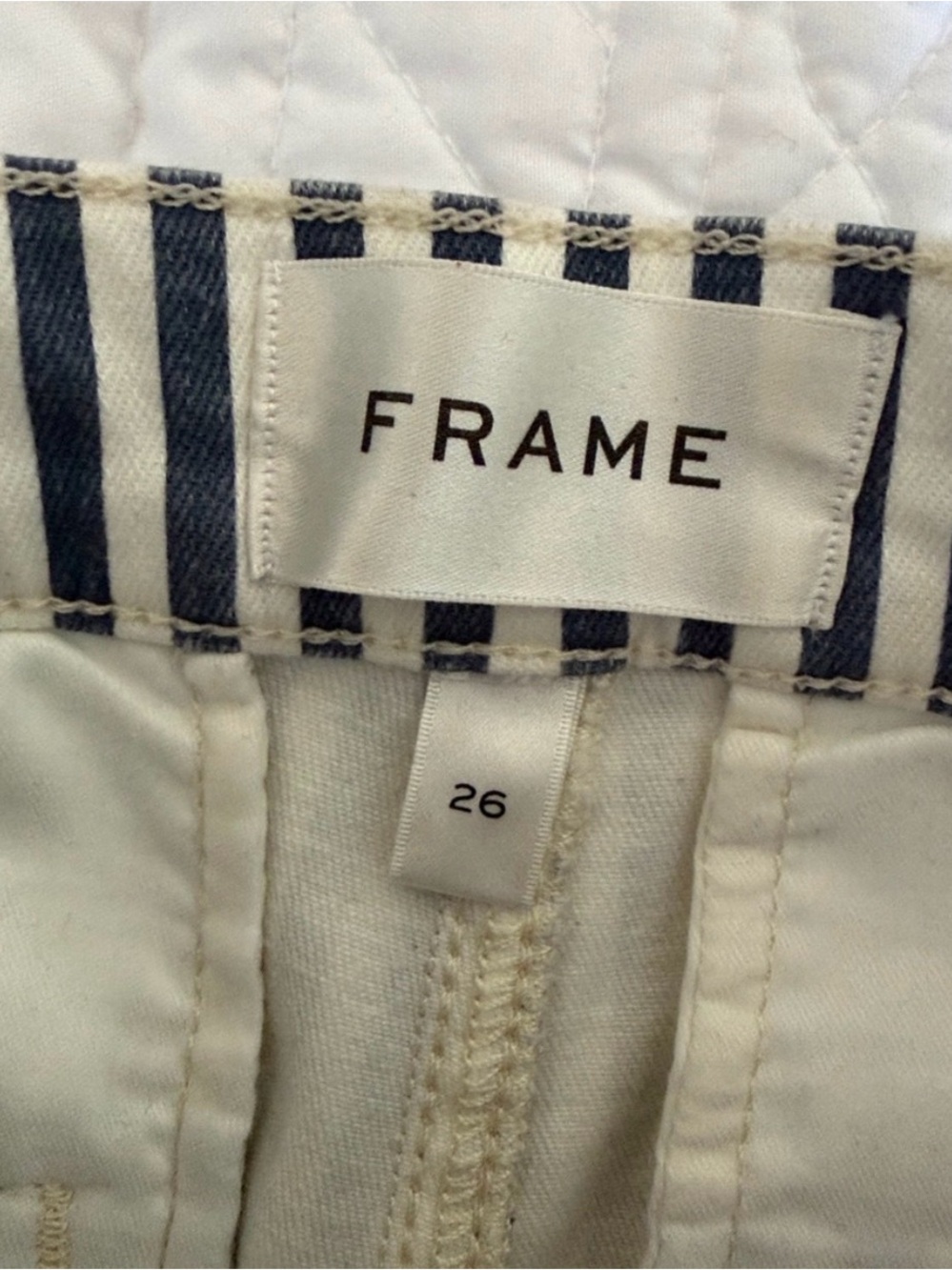 Frame Denim Blue and White Vertical-Stripe Wide-Leg Pants - Picture 8 of 8